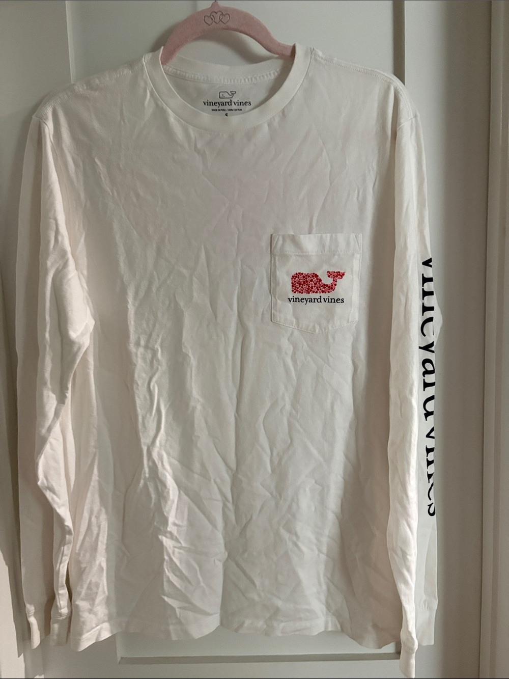 Vineyard Vines Valentines Day White Long-Sleeve Pocket Tee